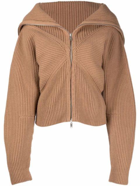 folded-collar zipped cardigan by AMBUSH