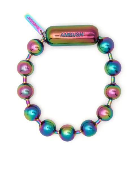 iridescent-effect ball chain bracelet by AMBUSH