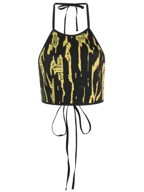 jacquard-pattern strapless top by AMBUSH