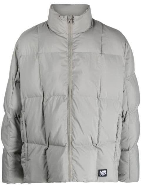 logo-appliqué quilted jacket by AMBUSH