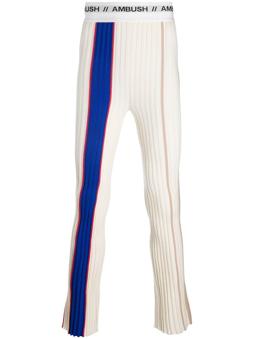 logo band ribbed trousers by AMBUSH