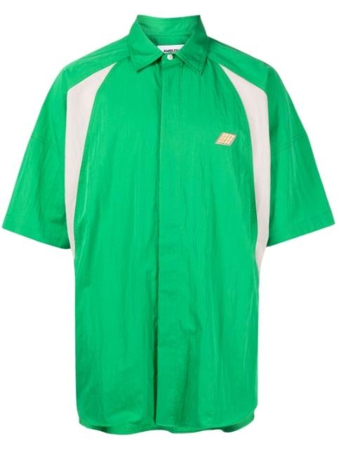 logo-patch dolman-sleeve shirt by AMBUSH