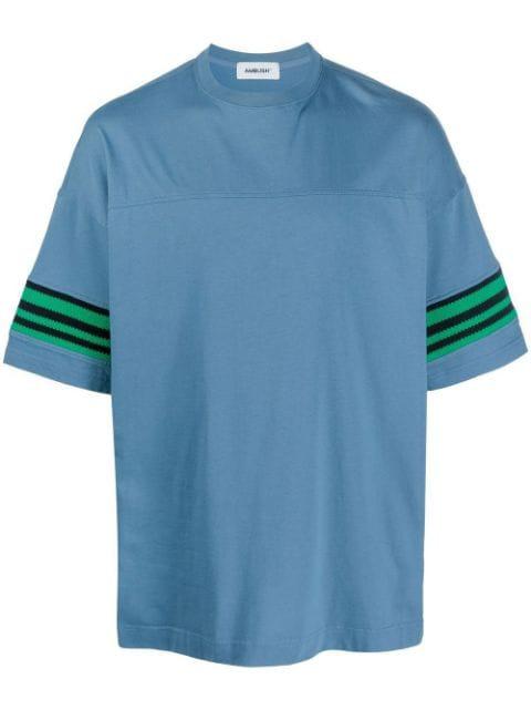 logo-patch stripe detail T-shirt by AMBUSH