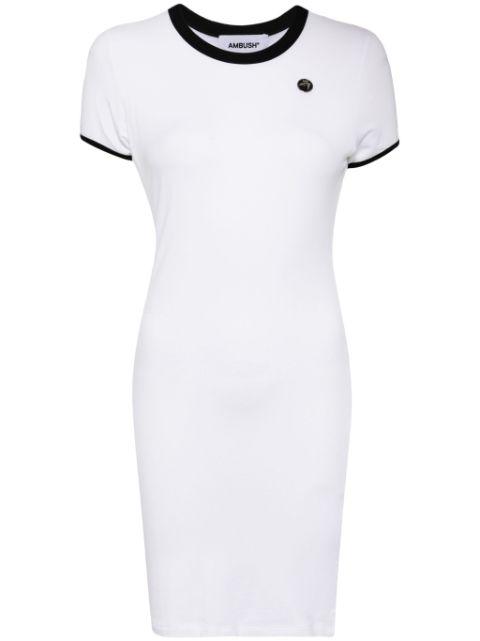 logo-plaque fine-knit minidress by AMBUSH