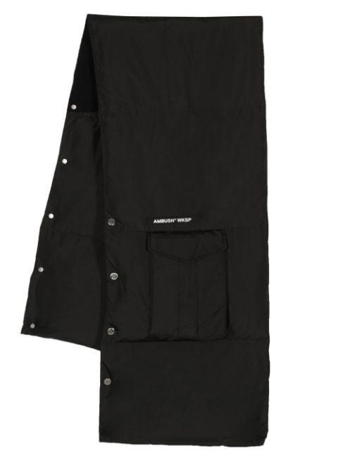 logo-print padded scarf by AMBUSH