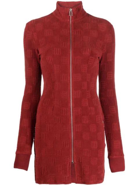 monogram-pattern zip-front mini dress by AMBUSH