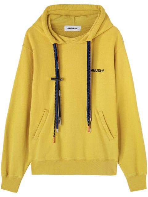 multicord-drawstring organic cotton hoodie by AMBUSH
