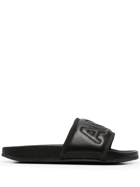 padded leather slides by AMBUSH