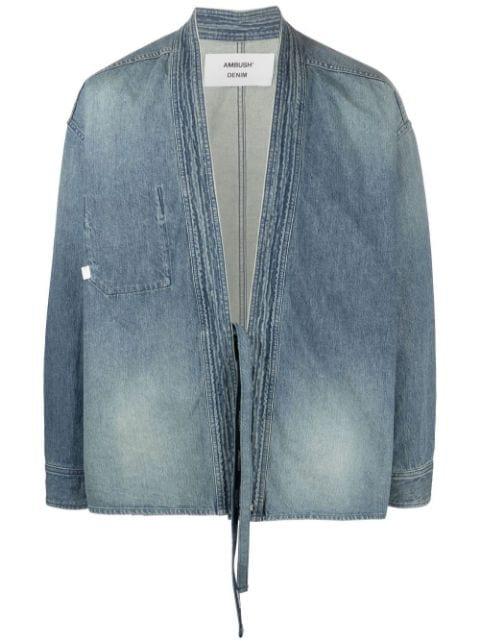 tie-fastening denim jacket by AMBUSH