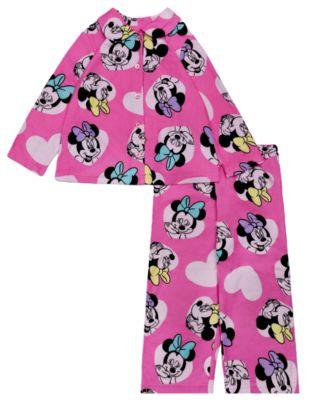 Girls' Toddler 2T-4T Minnie Heart Love Coat-Style Top and Pants, 2-Piece Pajama Set by AME
