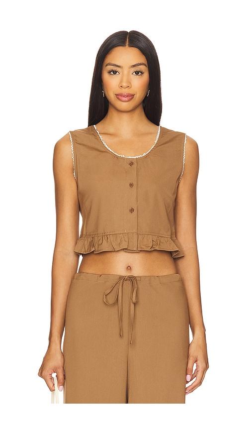 Amelie Teje Costera Top in Tan by AMELIE TEJE
