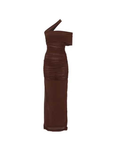 asymmetric-neck maxi dress by AMEN