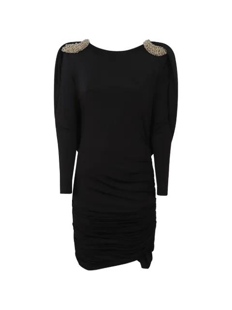 bead-embellished ruched dress by AMEN