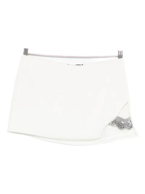 beaded-embellished side-split mini skirt by AMEN