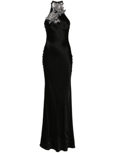crystal-embellishment maxi dress by AMEN