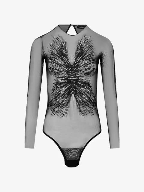 embellished open-back bodysuit by AMEN