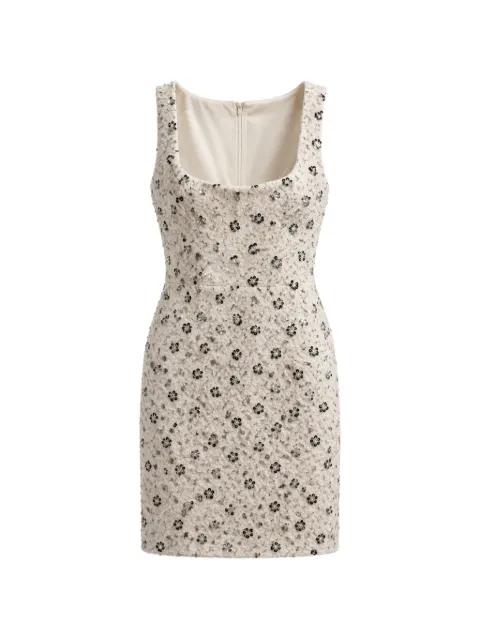 sequin-embellished floral-motif dress by AMEN