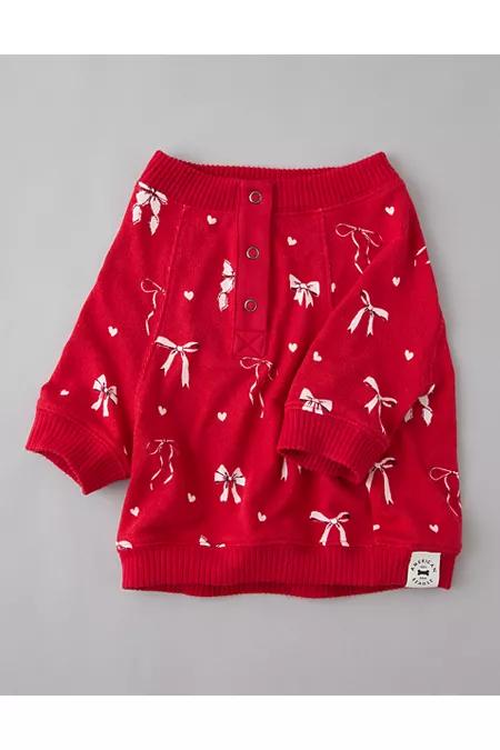 ABO Plush Bow PJ Top Women's Red by AMERICAN EAGLE