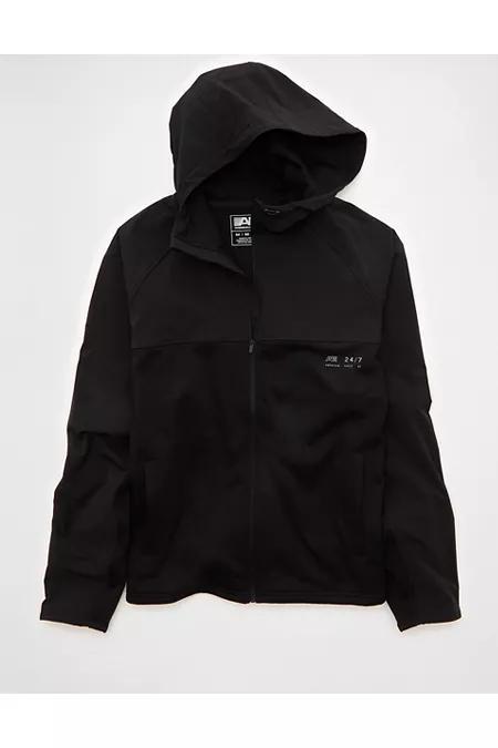 AE 24/7 Cozy Zip-Up Hoodie Men's Black by AMERICAN EAGLE