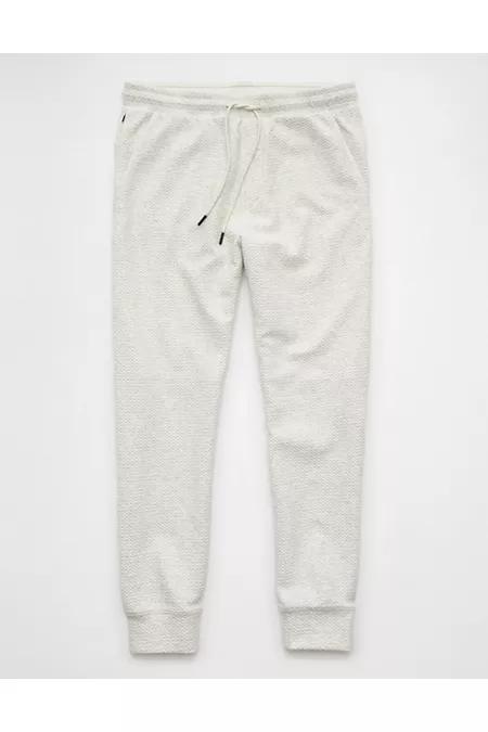 AE 24/7 Textured Fleece Jogger Men's Heather Frost by AMERICAN EAGLE