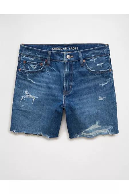 AE 6" Strigid Super High-Waisted Relaxed Short Women's Destroy Your Blues by AMERICAN EAGLE