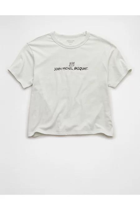 AE Basquiat Ex-Boyfriend Graphic T-Shirt Women's Haze Grey by AMERICAN EAGLE