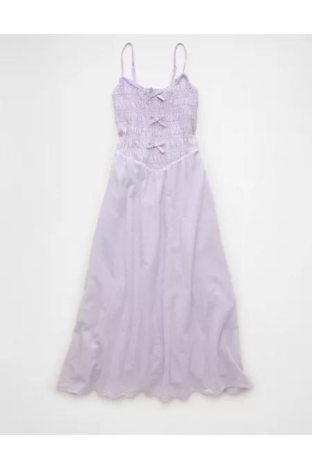 AE Bella Bow Midi Dress Women's Lavender by AMERICAN EAGLE AE Bella Bow Midi Dress Women's Lavender by AMERICAN EAGLE