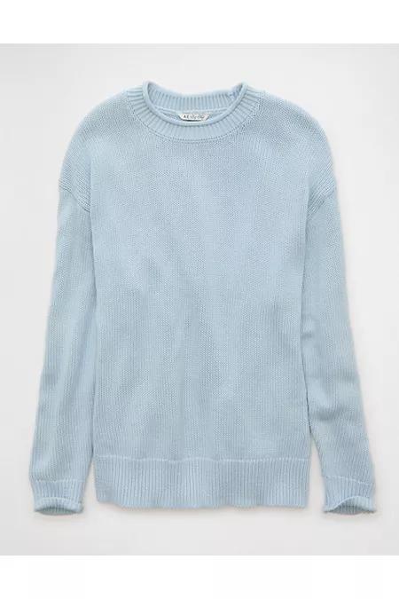 AE Big Hug Oversized Sweater Women's Light Blue by AMERICAN EAGLE