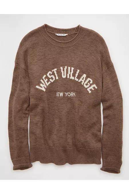 AE Big Hug Oversized Sweater Women's Vintage Khaki by AMERICAN EAGLE