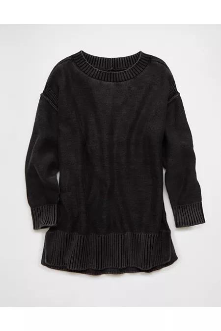 AE Boat Neck Sweater Mini Dress Women's Black by AMERICAN EAGLE