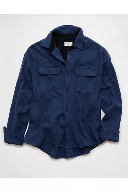 AE Boxy Everyday Flannel Shirt Men's Blue by undefined