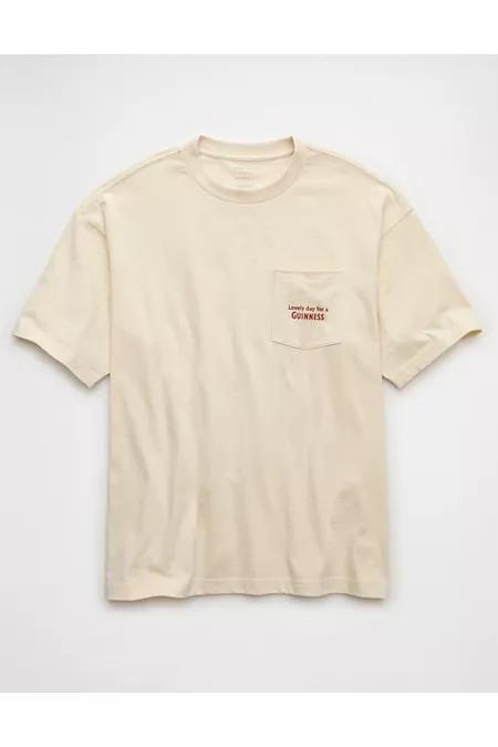 AE Boxy Guinness Graphic Pocket T-Shirt Men's Bone Khaki by AMERICAN EAGLE AE Boxy Guinness Graphic Pocket T-Shirt Men's Bone Khaki by AMERICAN EAGLE