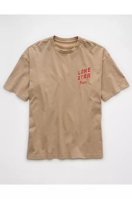 AE Boxy Lone Star Graphic T-Shirt Men's Khaki by AMERICAN EAGLE