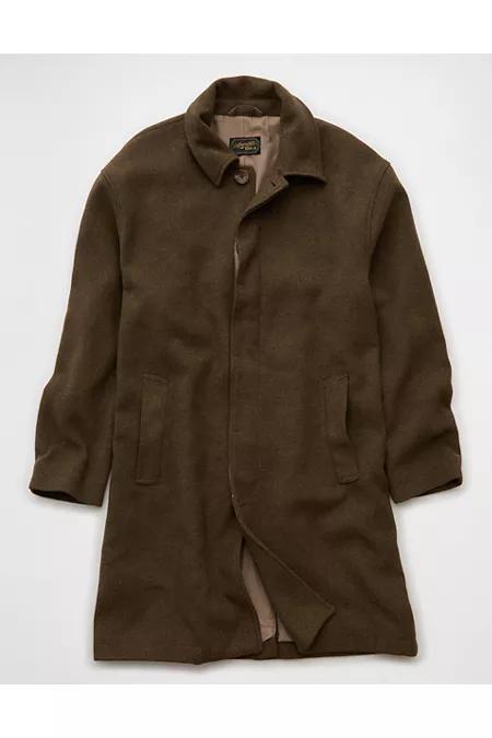 AE Button-Up Overcoat Men's Olive by AMERICAN EAGLE