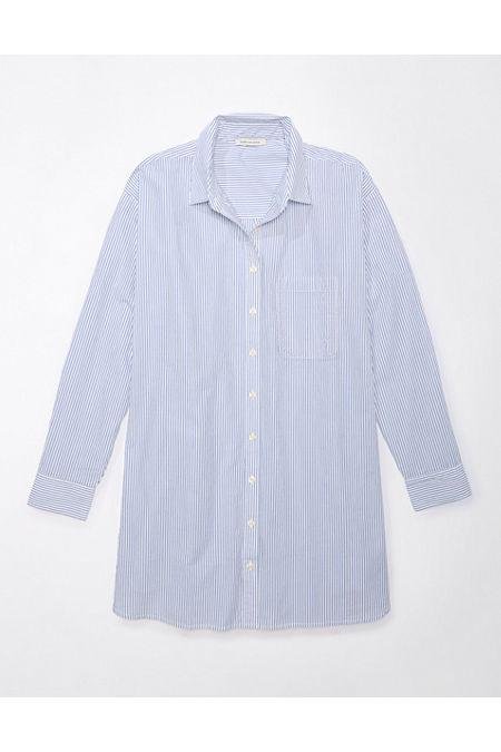 AE Button-Up Shirt Dress Women's Light Blue XS by AMERICAN EAGLE