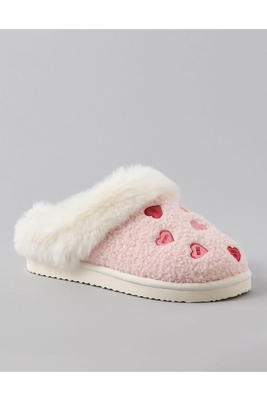 AE Candy Hearts Scuff Slipper Women's Light Pink by AMERICAN EAGLE