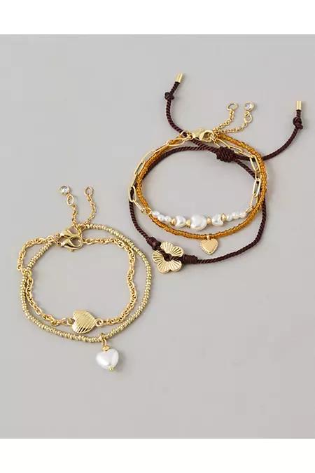 AE Charm Bracelets 5-Pack Women's Gold by AMERICAN EAGLE AE Charm Bracelets 5-Pack Women's Gold by AMERICAN EAGLE