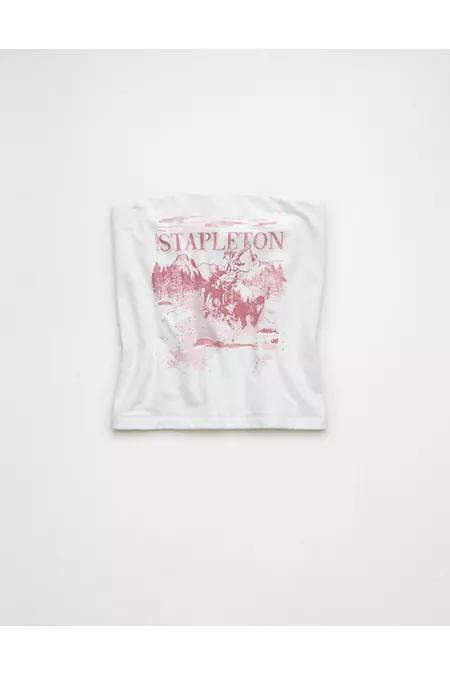 AE Chris Stapleton Graphic Tube Top Women's White by AMERICAN EAGLE