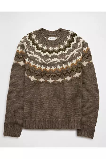 AE Chunky Fairisle Sweater Men's Olive by AMERICAN EAGLE