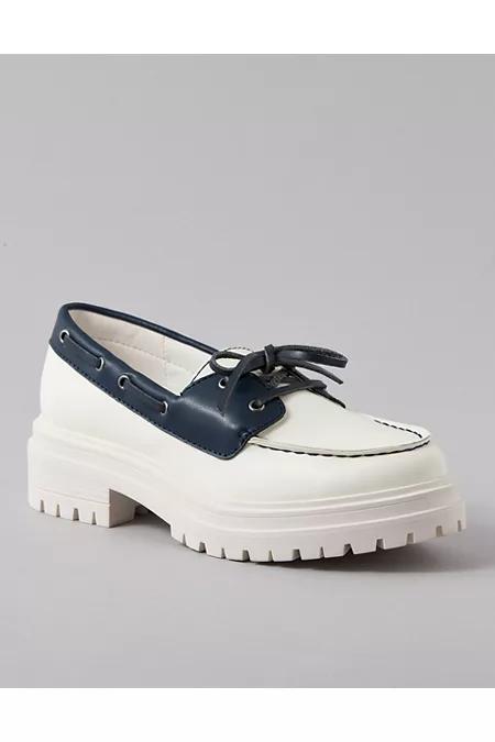 AE Chunky Lug Sole Boat Shoe Women's White by AMERICAN EAGLE