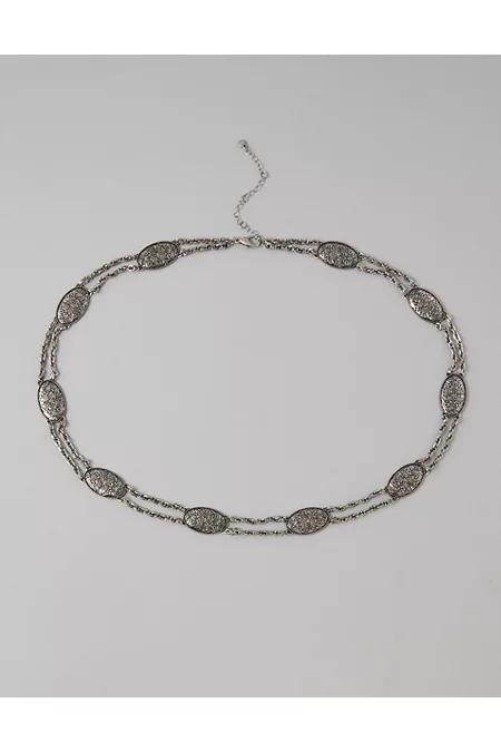 AE Concho Chain Belt Women's Silver by AMERICAN EAGLE