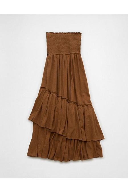 AE Convertible Knit Midi Dress Women's Brown XS by AMERICAN EAGLE