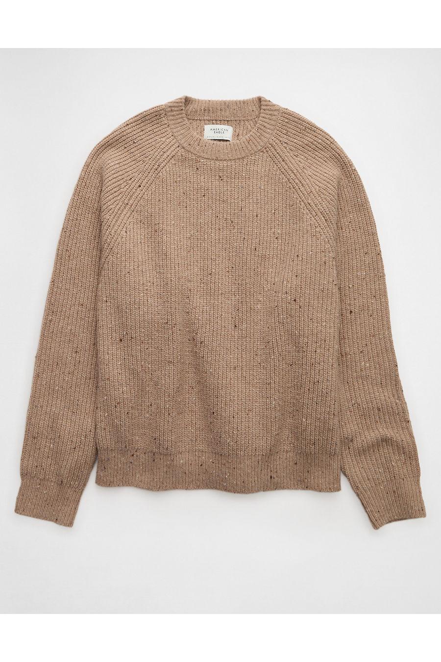 AE Cozy Cabin Crew Neck Sweater Men's Khaki by AMERICAN EAGLE