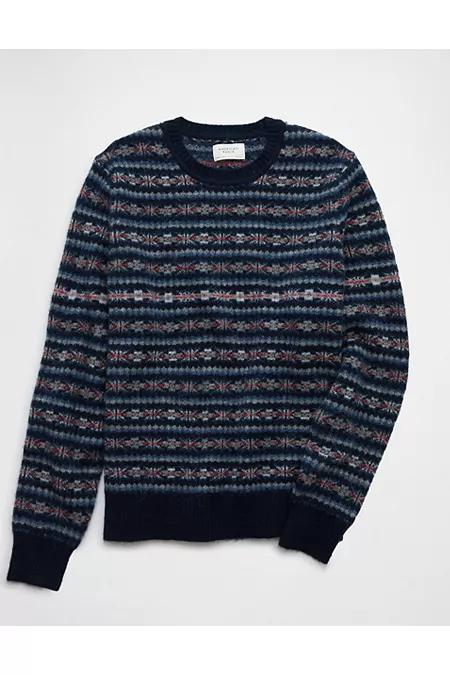 AE Cozy Cabin Fair Isle Sweateren's Blue by AMERICAN EAGLE
