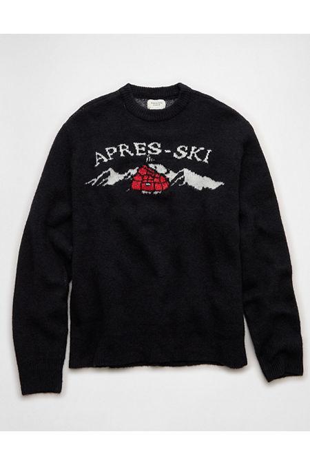 AE Cozy Cabin Snoopy Sweater Men's Charcoal by AMERICAN EAGLE AE Cozy Cabin Snoopy Sweater Men's Charcoal by AMERICAN EAGLE