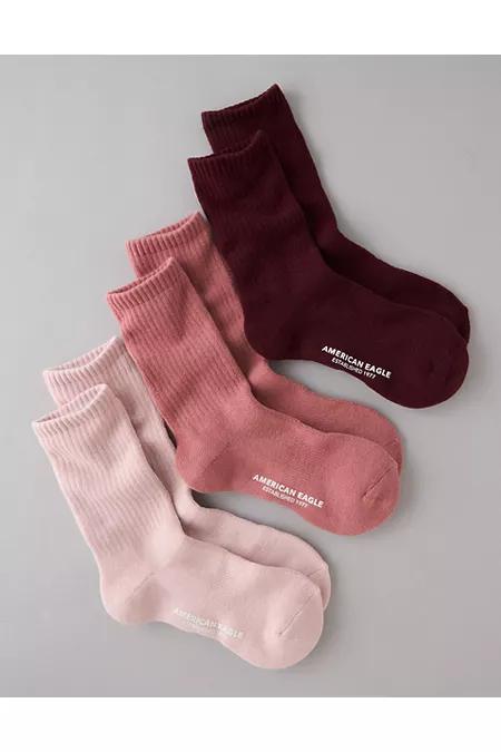 AE Crew Socks 3-Pack Men's Pink by AMERICAN EAGLE