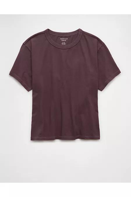 AE Cropped T-Shirt Women's Brown by AMERICAN EAGLE