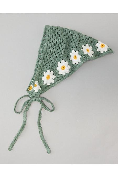 AE Daisy Crochet Bandana Women's Olive One Size by AMERICAN EAGLE