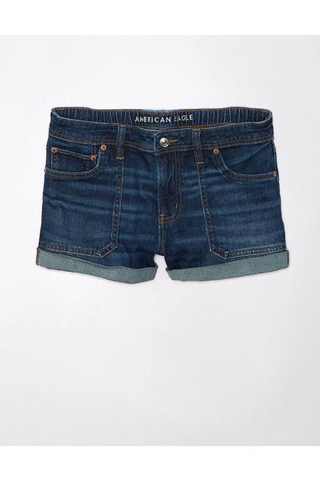 AE Dreamy Drape Stretch Denim Easy Shortie Women's Dark Indigo by AMERICAN EAGLE