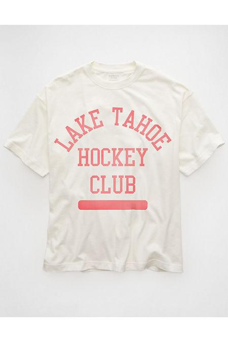 AE Ex-Boyfriend Hockey Club Graphic T-Shirt Women's White by AMERICAN EAGLE